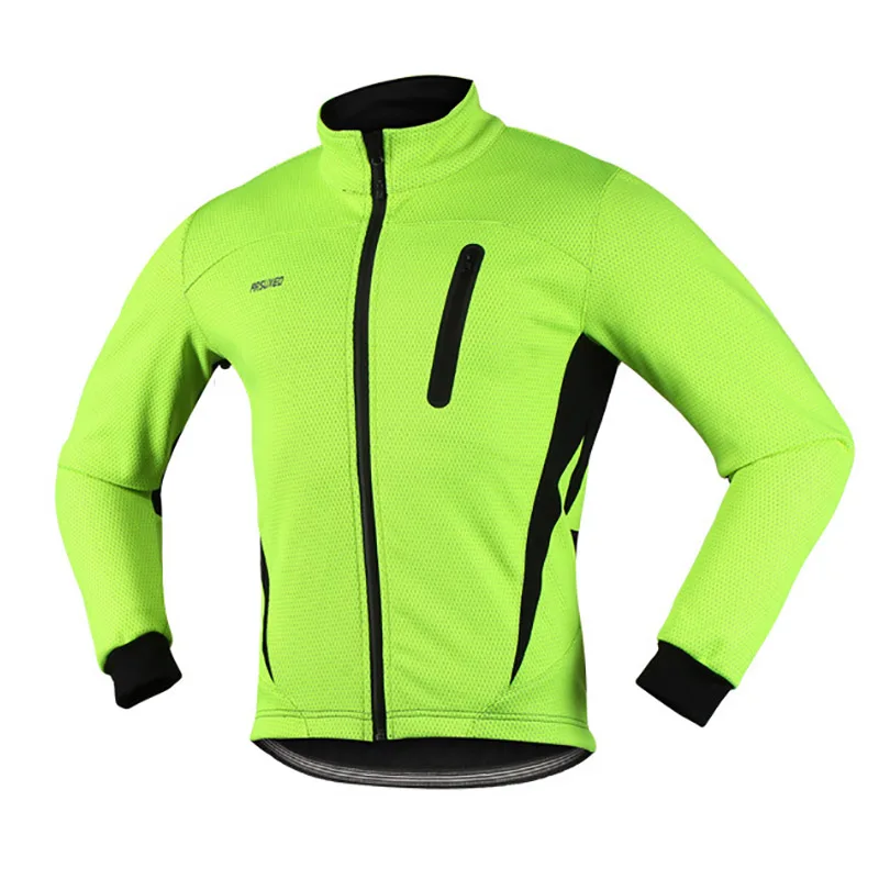 Велосипедная куртка для горного велосипеда, ветрозащитная куртка, велосипедная одежда, мужская зимняя спортивная одежда для велоспорта, одежда из трикотажа со светоотражающей полосой - Цвет: Зеленый