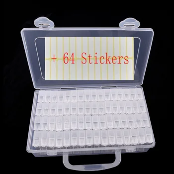

Diamond embroidery diamond painting tool kits 64 lattice, transparent plastic storage box, 64 Grid jewelry Drill Storage Box