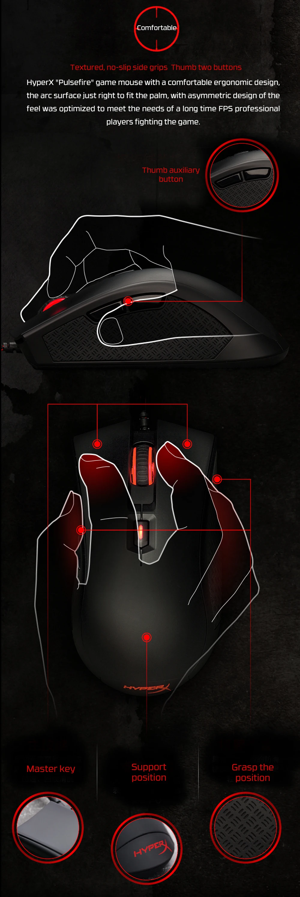 Details About Kingston Hyperx Pulsefire Fps Professional Gaming Wired Mouse Pinpoint Accuracy