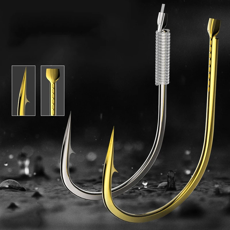 

30pcs Double-slot Fishing Hooks high carbon steel Single Circle Fishhook Fly Fishing Barbed Carp Hooks River Tackle Accessories