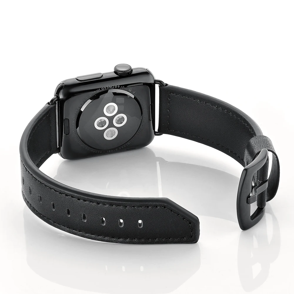 Повседневные мужские наручные часы из мягкой кожи для Apple Watch Band Series 4 3 2 1 38 мм 40 мм 42 мм 44 мм черный коричневый браслет ремешок