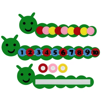 

Digital DIY Weave Cloth Educational Toys Caterpillar Recognize Colour Montessori Toys for Children Kindergarten Baby Aid Tool