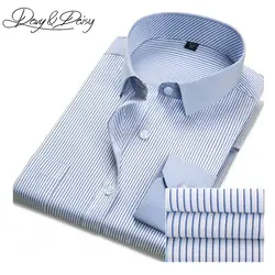 Davydaisy Для мужчин Мужская классическая рубашка Весна Slim Fit Длинные рукава одноцветное Work Striped Бизнес Для мужчин формальные социальной