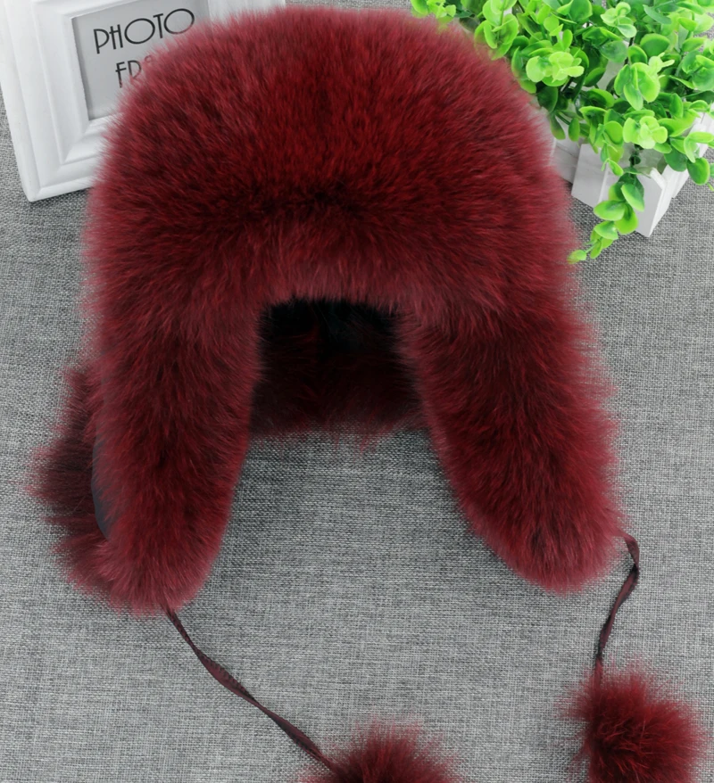 2020 100% Real Fox Fur Hat Women's 