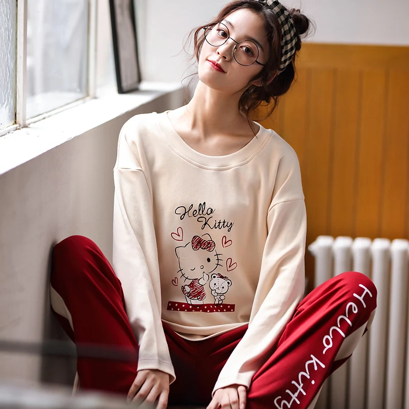 

Summer Women's pajamas Cotton Short-sleeve Couple Pyjamas trousers Women Sleepwear pullover lovers Pajama Set Fashion pajamas