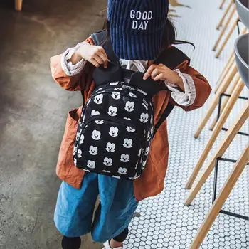 

2019 Hot Fashion Mickey Shape Kindergarten Backpack Kids Bag Nylon Small School Bags for Girls Boys Aged 3-6 Preschool Bags
