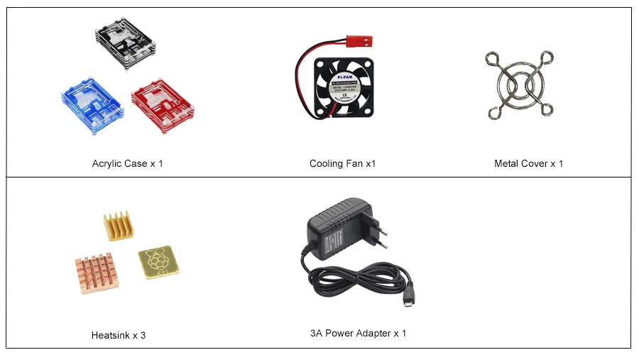 9 слой Raspberry Pi 3 Model B + плюс акриловый чехол прозрачная коробка + вентилятор охлаждения + 3A адаптер питания + радиаторы + кабель HDMI