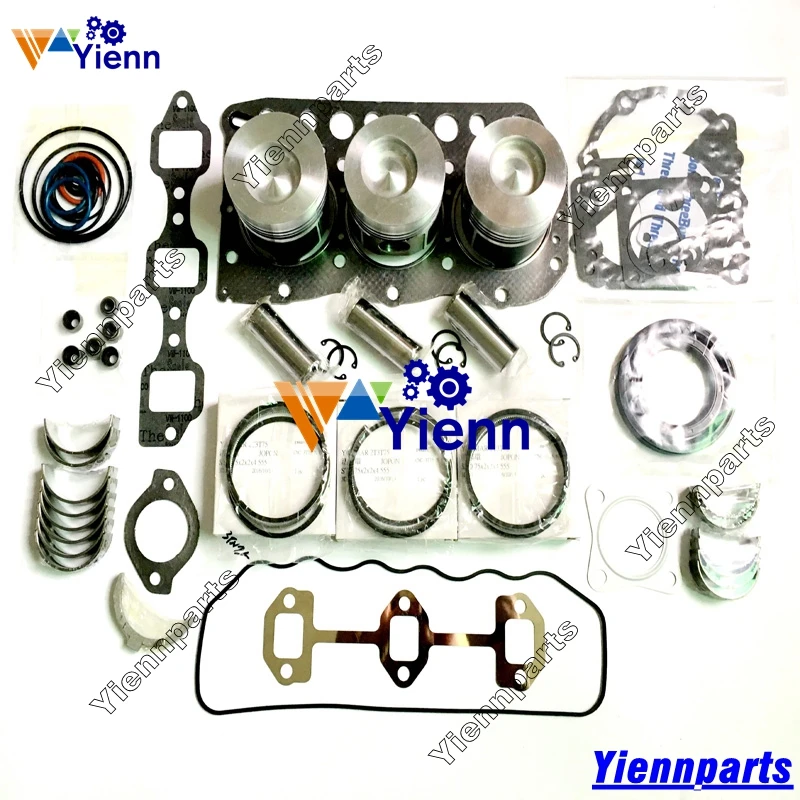Yanmar 3TN75 Overhual Rebuild kit Piston,Piston Ring,Full Gasket set
