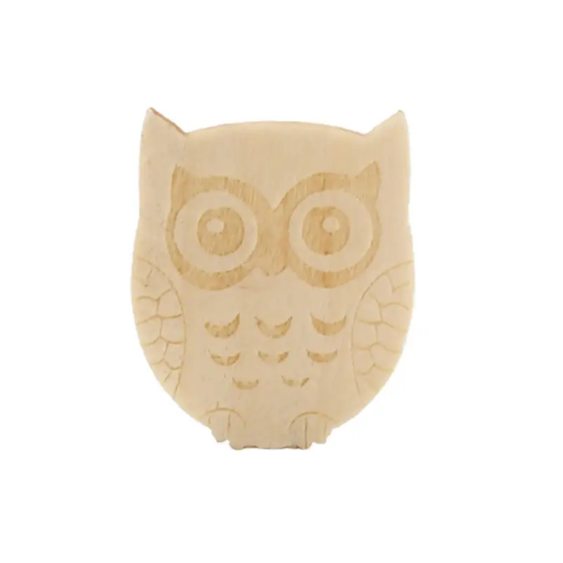 Natural Wood Embellishments Scrapbooking DIY Wooden Art Owl Animal Kids