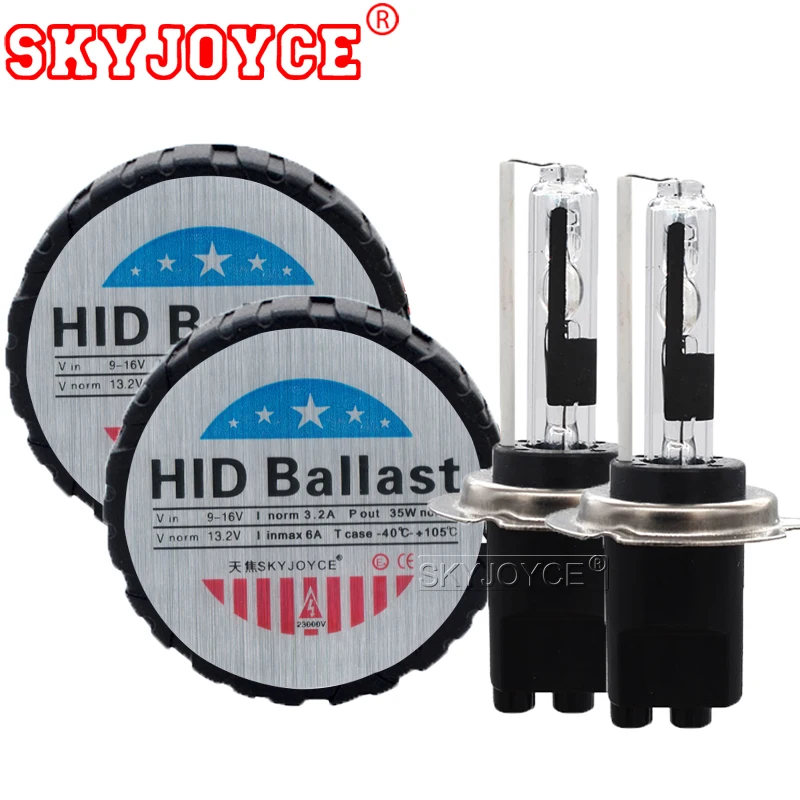 SKYJOYCE AC Canbus 35 Вт H7CR H7C комплект hid круглый Балласт 4300K 8000K 6000K 5000K металлический