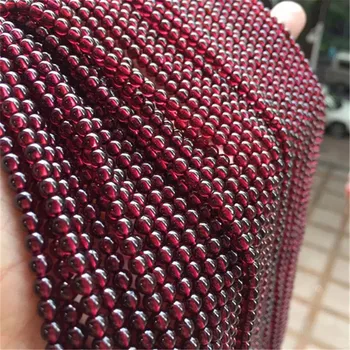 

2018 Newly Genuine Natural Purple Red Garnet Crystal Bracelet Round Stone Beads Women DIY Jewelry Crystal Stone Beads 5mm