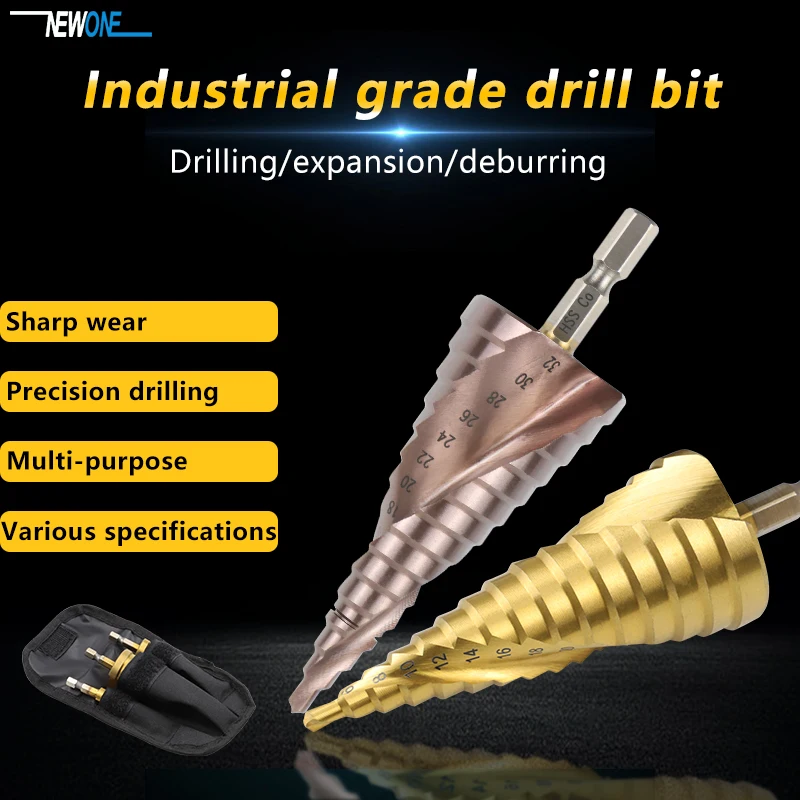 

HSS/M35 Contains Cobalt Multiple Hole Step Drill Bit Spiral groove Power Tools hex shank steps metal Drill for Electric Drill