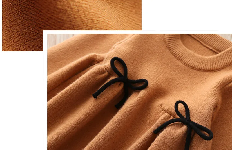 Kids Girls Knitted Dress Long Sleeve Dresses For Girls Winter 2018 Party Princess Kids Dresses For Girls Clothing (7)