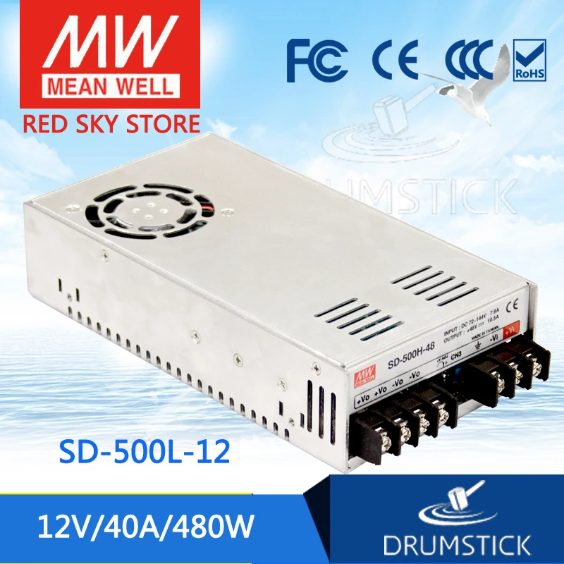 Redsky1 [YXES] Hot! MEAN WELL original SD-500L-12 12V 40A meanwell SD-500 12V 480W Single Output DC-DC Converter