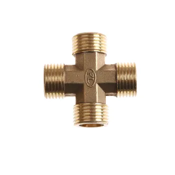 

High Quality 1/2" BSP Male Thread 4 Way Brass Cross Pipe Fitting Adapter Coupler Connector For Water Fuel Gas