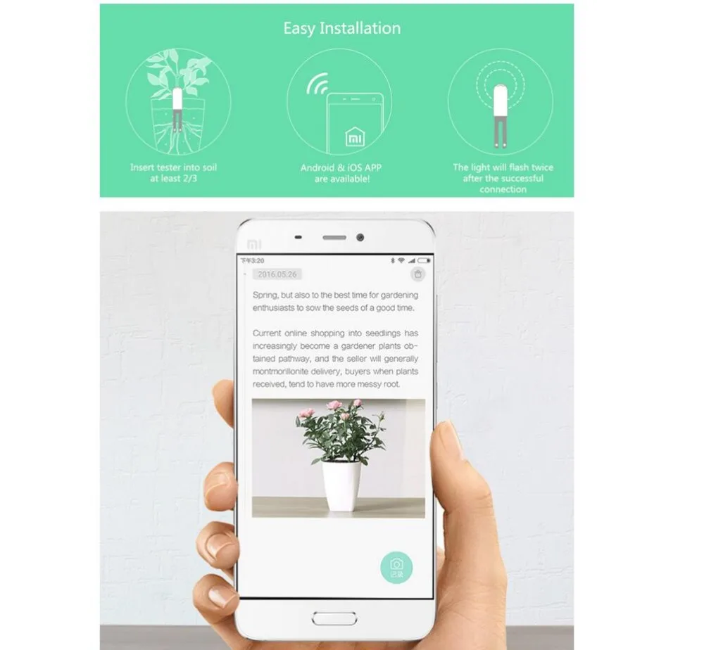 Xiao mi jia HHCC уход за цветами mi Flora монитор цифровые растения Трава почва светильник для воды умный тестер Датчик международная версия