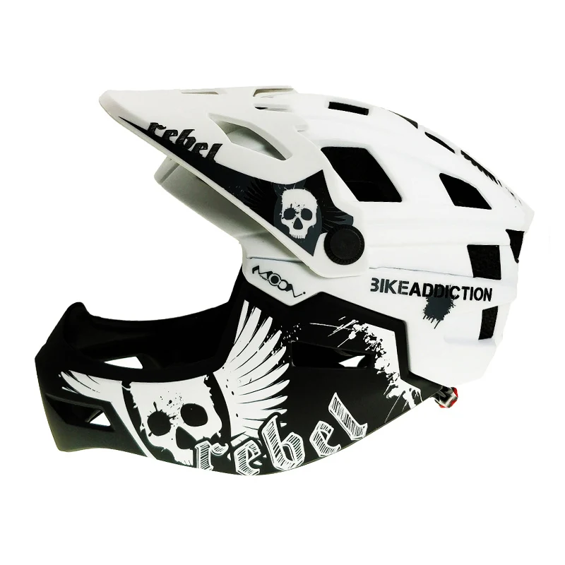 MOON 2 в 1, шлем для скейта, детский шлем для катания на роликах, защитное оборудование - Color: Black White