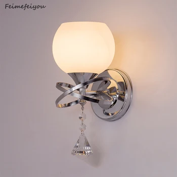 

Feimefeiyou luces led decoracion Elegant interaction design Bedside e27 Gilding Technics LED Glass Wall Lights AC85-265V