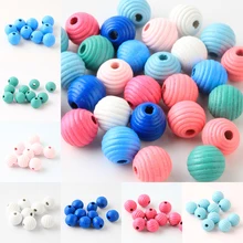 DIY 50 шт. нить улей деревянные бусины для изготовления ювелирных изделий детские игрушки прорезывание зубов 14 мм разделитель для бисера бусины