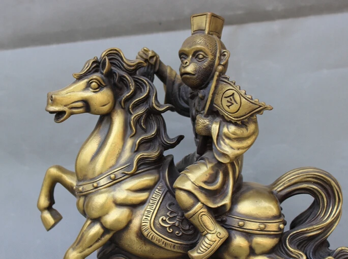 SCY песни voge gem S2868 12 "Китайский Бронзовый Год Зодиака Monkey King Ездить Статуя Коня на