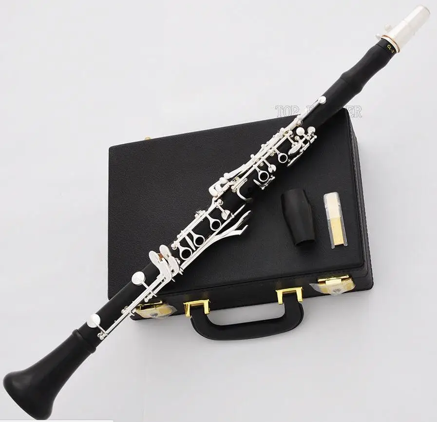 

Professional 18 Key A Clarinet Ebony Wooden Body Italian Pads New Case