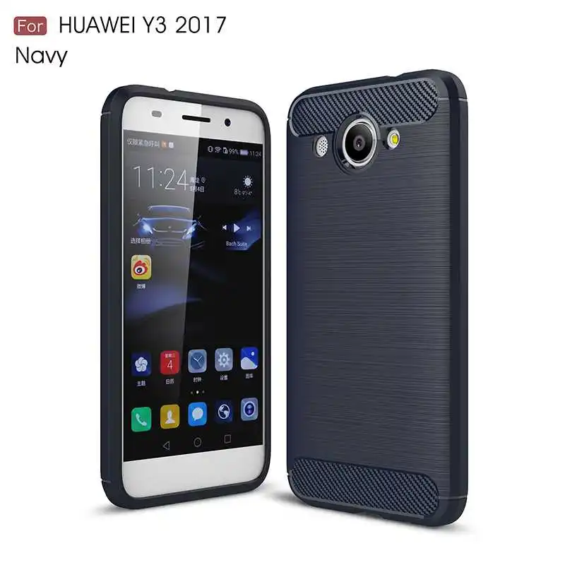 Mokoemi модный Ударопрочный Мягкий силиконовый чехол 5," для huawei Y3 чехол для huawei Y3 чехол для телефона - Цвет: Navy Blue