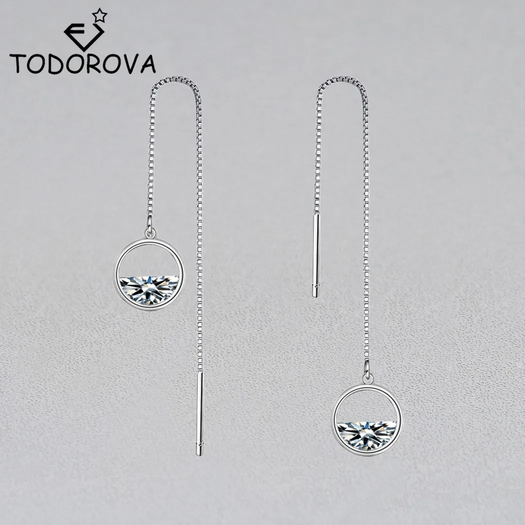 

Todorova Fashion Crystal Water Wave Drop Earrings for Women Wedding Jewelry Long Tassel Dangle Earring Bar Statement Earrings