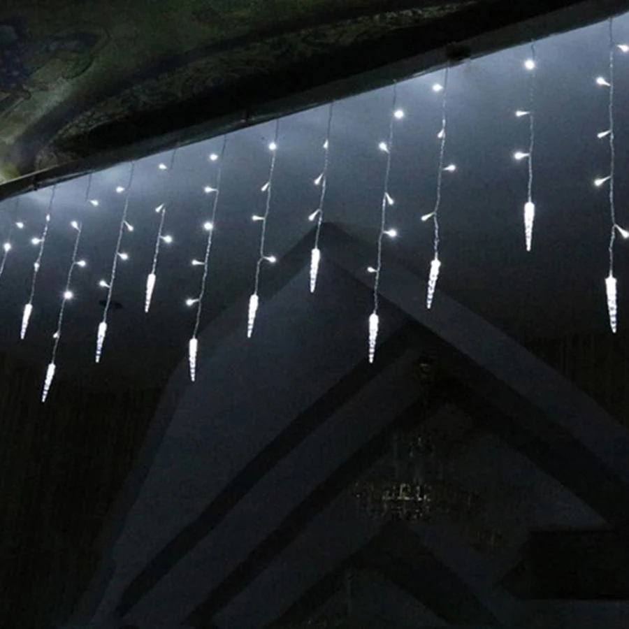 Holiday Lighting 3.5M Colorful Icicle Fairy LED Curtain String Lights Garland Outdoor Decoration Christmas LED Light 8 Modes Holiday Lighting 3.5M Colorful Icicle Fairy LED Curtain String Lights Garland Outdoor Decoration Christmas LED Light 8 Modes