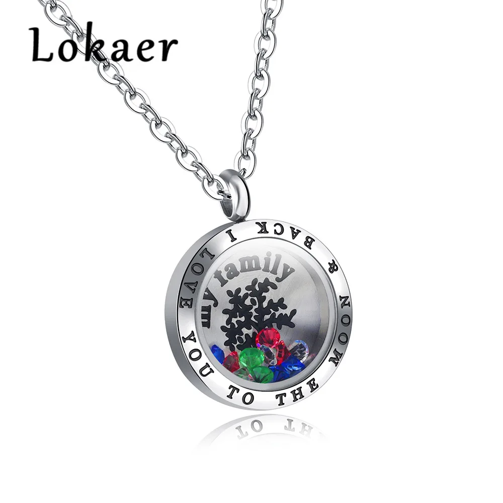 

Lokaer Classic Wish Bottle Pendant Necklaces For Men Women Openable Design My Family Letters & Tree Of Life Jewerly Gift LGX1298