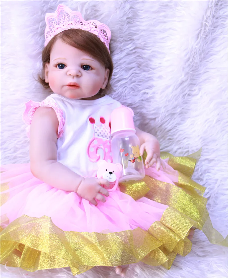

DollMai 23" full body Silicone reborn baby girl dolls reborn fake reborn babies dolls for children gift real bebes reborn boneca