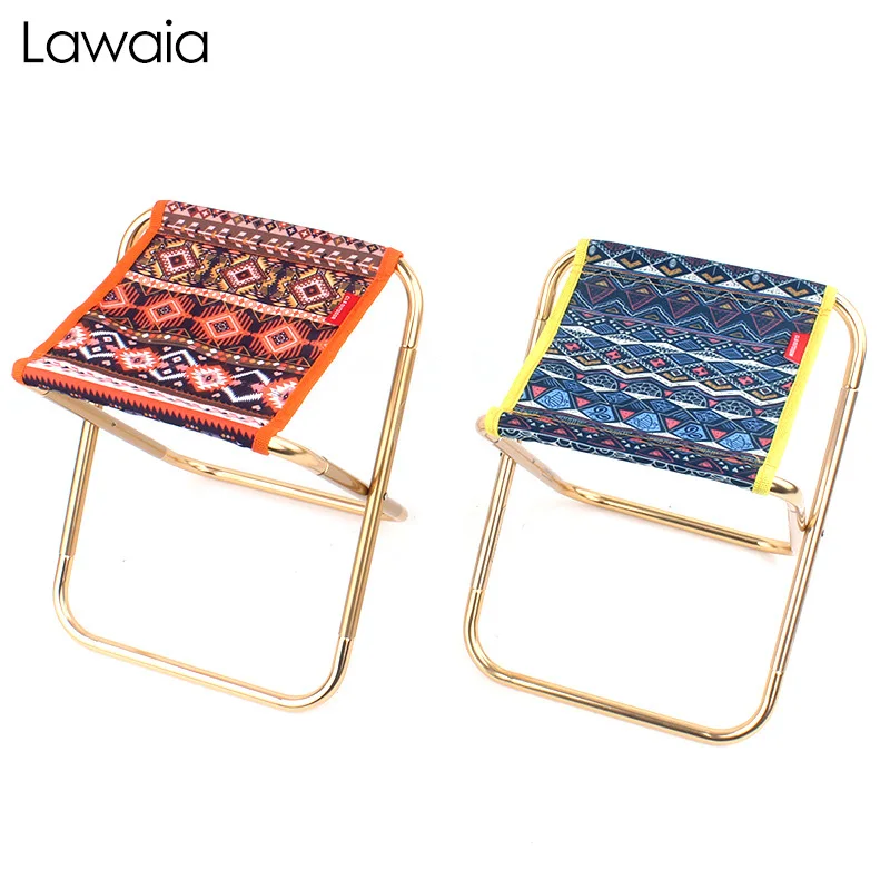 Lawaia الصيد كرسي في الهواء الطلق العرقية الرياح جدا ضوء كراسي قابلة للطي 7075 سبائك الألومنيوم البسيطة المحمولة صغيرة مزار كراسي التخييم