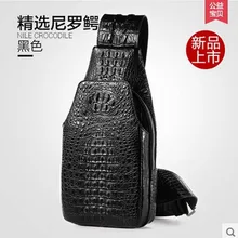 Gete crocodile chest bag men singles shoulder bag man inclined bag fashion leisure male crocodile leather men chest bag