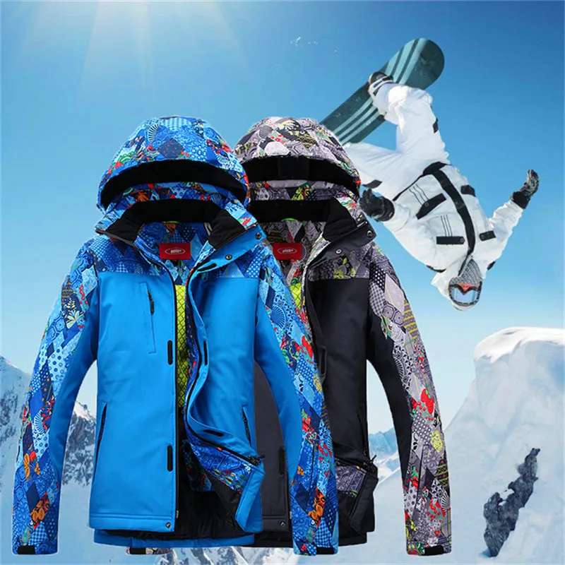 Men High Quality Ski Jacket Winter Warm Clothing Skiing Snowboard Coat