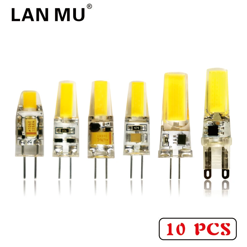 

10 pcs Dimmable LED Lamp G4 G9 AC DC 12V 220V 3W 6W 9W COB LED Bulb Mini G4 G9 360 Beam Angle Replace Halogen Chandelier Lights