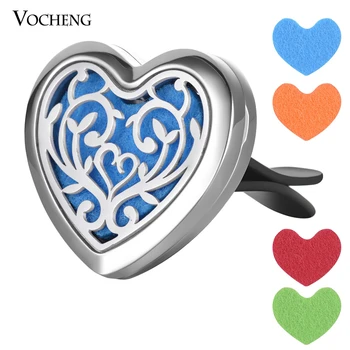 

10pcs/lot Car Air Freshener Aromatherapy Locket Clip Heart Stainless Steel Pendant Magnetic 7 Styles without Oil Pad VA-810*10