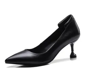 

Black multipurpose shallow pointed toe high heel shoes for women Ladies off white thin heel pumps Dress shoes Female work shoes
