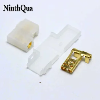 

5sets Brass 6.3mm Right Angle Flag Female Crimp Terminal with Case for 18AWG - 13AWG Wire for Car Auto