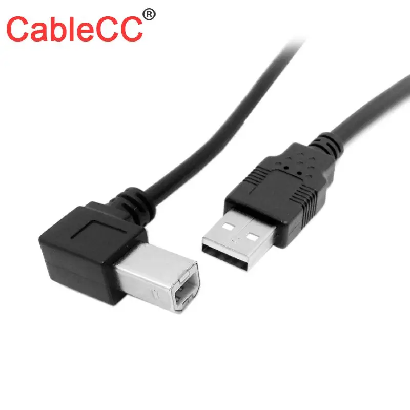 

Xiwai USB 2.0 A Male to USB B Male Type B BM Left Angle Printer scanner 90 degree cable 50cm BM Angled Cable