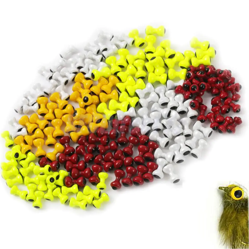 

25Pcs Painted Lead Eyes Tungsten Fly Tying Beads Dumbbell Eyes Fly Tying Materials for Nymph Head Eyes Flies DIY