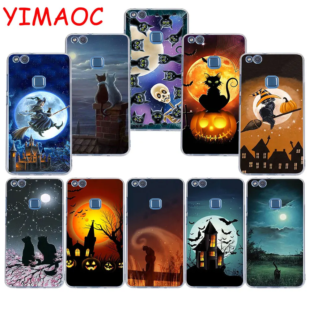 

YIMAOC 107z Cool Halloween Cat Soft TPU Case for Huawei P20 Pro P10 P9 P8 Lite P Smart Mate 10 lite 20 pro