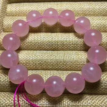 

Natural Rose Quartz Madagascar Bracelet Crystal Beads AAA 16mm