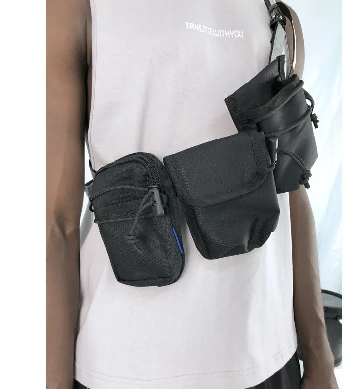 

kanye west ins hot style Chest Rig Military tactical bullet Functional packagewaist packs Multi bag hip-hop Prechest bag 2in1