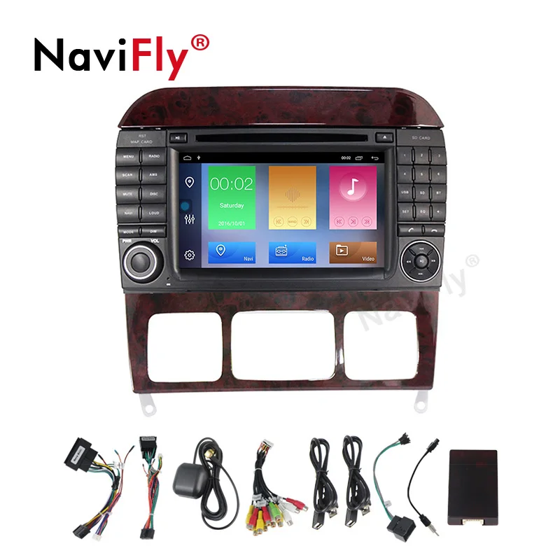 Excellent 2 Din 2G+32G Android 9.1 Car Radio GPS for Mercedes Benz W220 W215 S280 S320 S350 S400 S Class with DVD multimedia player WIFI 4