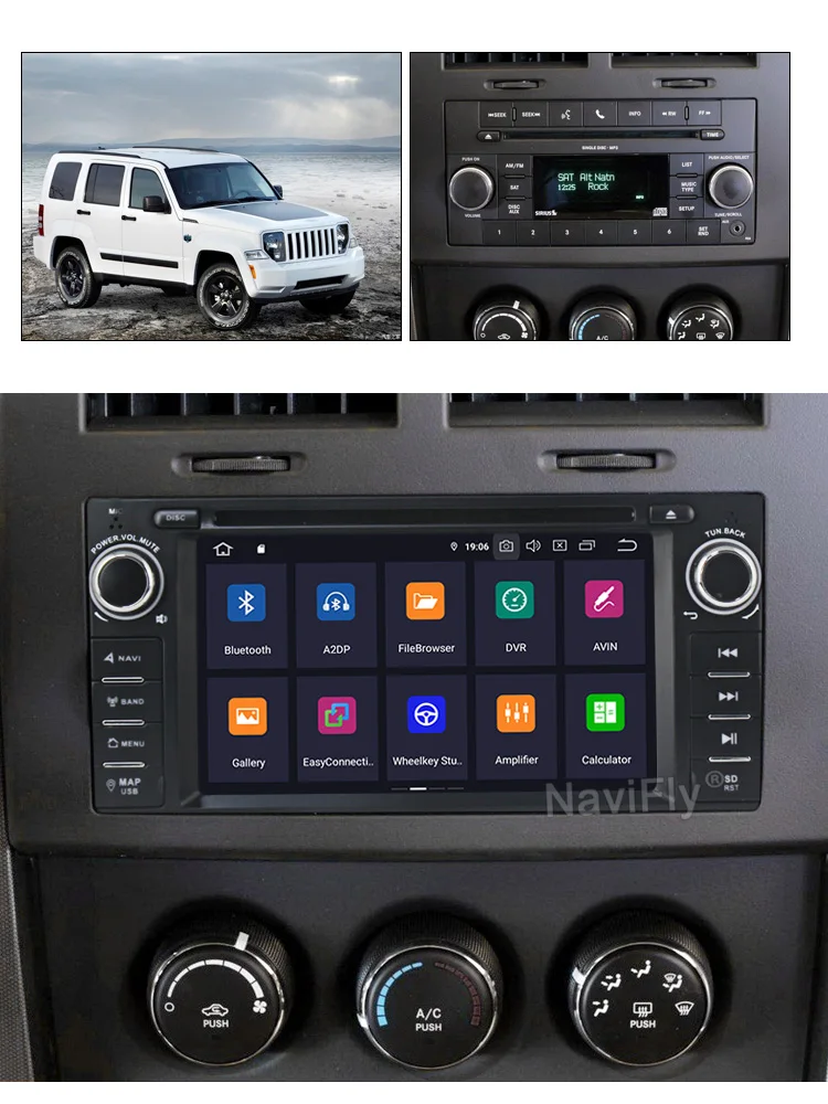 Sale NaviFly IPS DSP 6.2" Android 9.0 Car Radio DVD Player GPS Navigation for JEEP Patriot Liberty Wrangler Compass DODGE Chrysler 15