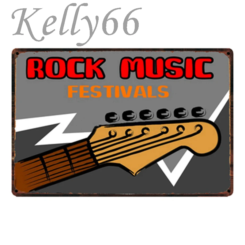 [ Kelly66 ] Rock Metal Sign Tin Poster Home Decor Bar Wall Art Painting 20*30 CM Size y-1863 |
