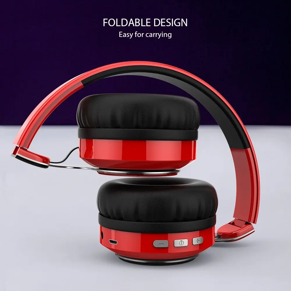 Bluetooth гарнитура Hi Fi стерео Беспроводная складные мягкие наушники памяти
