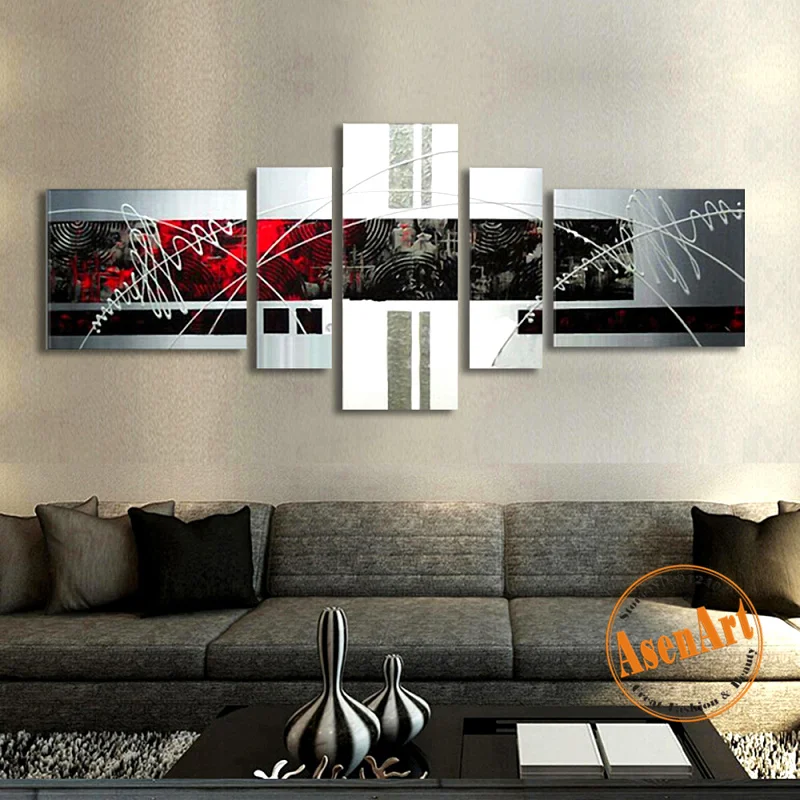 Hand painted Modern Canvas Oil Painting Abstract 5pcs/set Unframed