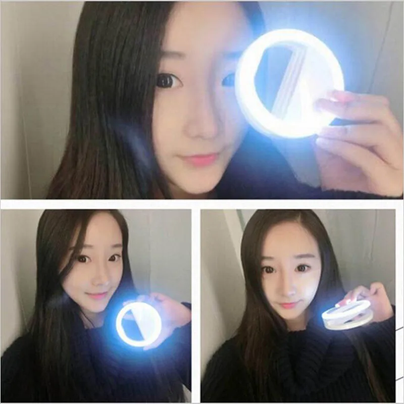 TOKOHANSUN Usb شحن Selfie حلقة Led الهاتف ضوء مصباح الهاتف المحمول عدسة LED Sefie مصباح حلقة فلاش العدسات ل فون سامسونج