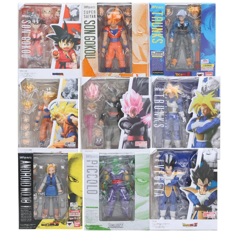 

13-17cm Anime SHFiguarts Dragon Ball Z Son Goku Vegetto Vegeta Trunks PVC Action Figure Model Toy Joint Movable