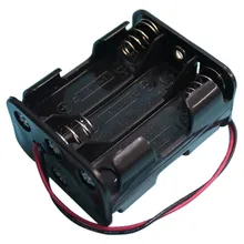 1 Pcs Novo 6 AA 2A Bateria 9 V DIY Clipe Titular Caso Box com Wire Leads Hot Black drop shipping VENDA QUENTE 18Feb02